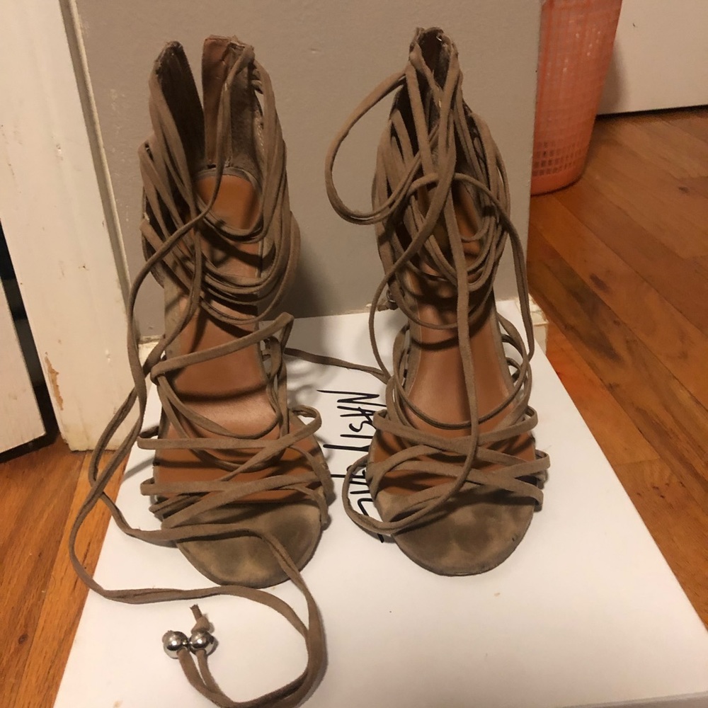 Nasty gal lace up heels.
